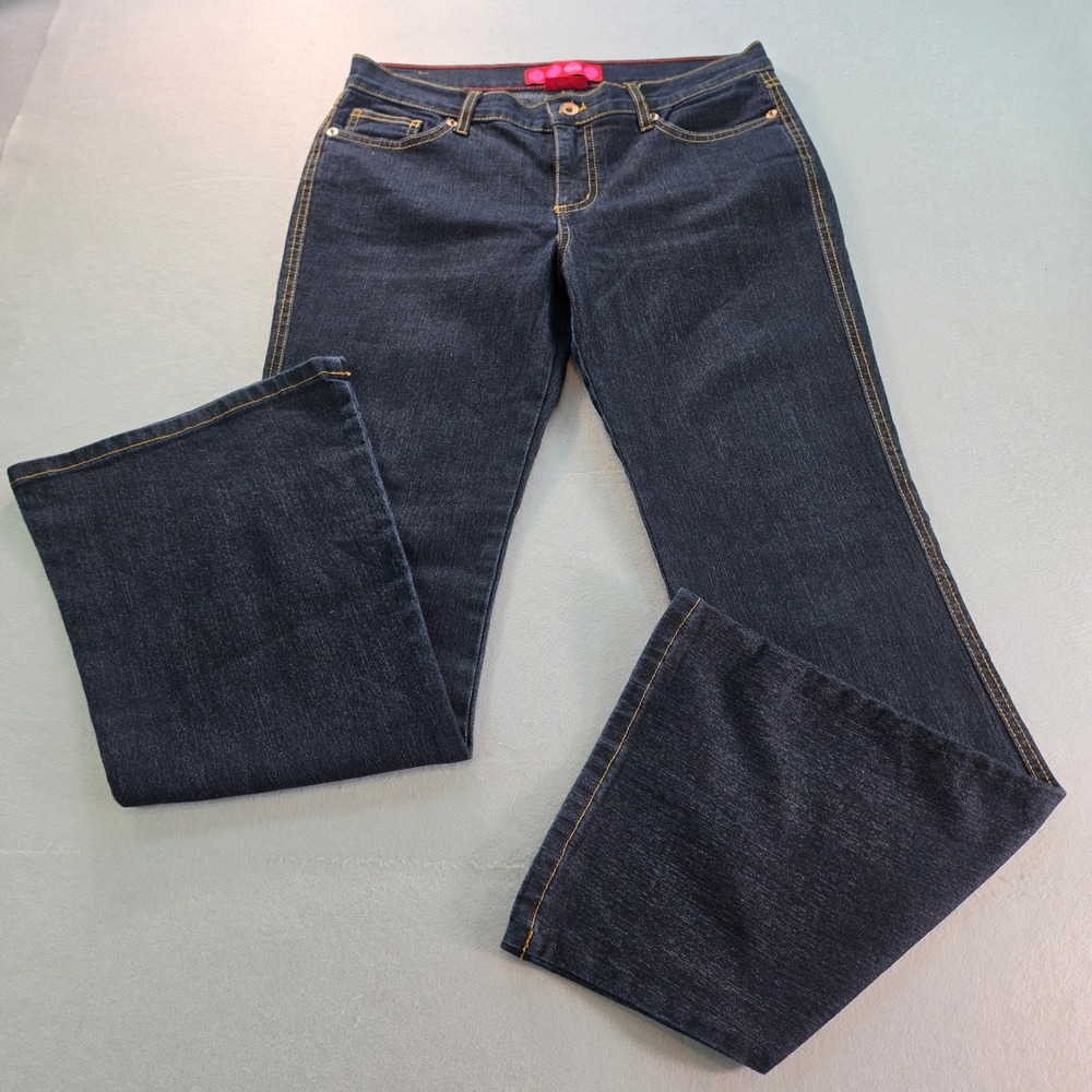 Glo Dark Wash Bootcut Flare Jeans Junior Size 9 Short Stretch Denim Indigo
